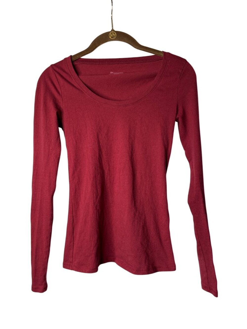 No Boundaries Juniors Long Sleeve Tee T-Shirt Size XXS Red Cotton Blend
